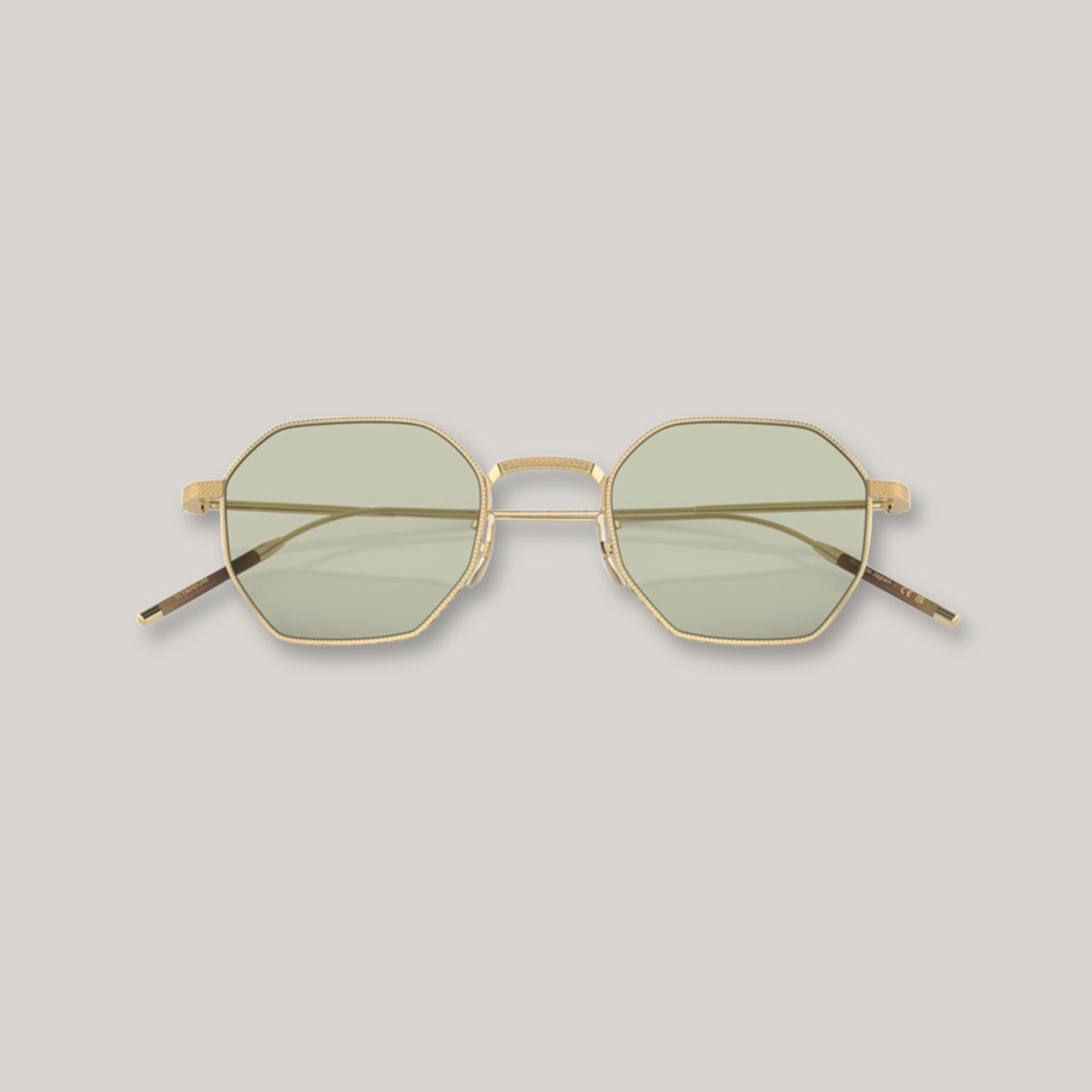 OLIVER PEOPLES TK-5 BRUSHED GOLD W/ DEMO LENS GREEN WASH