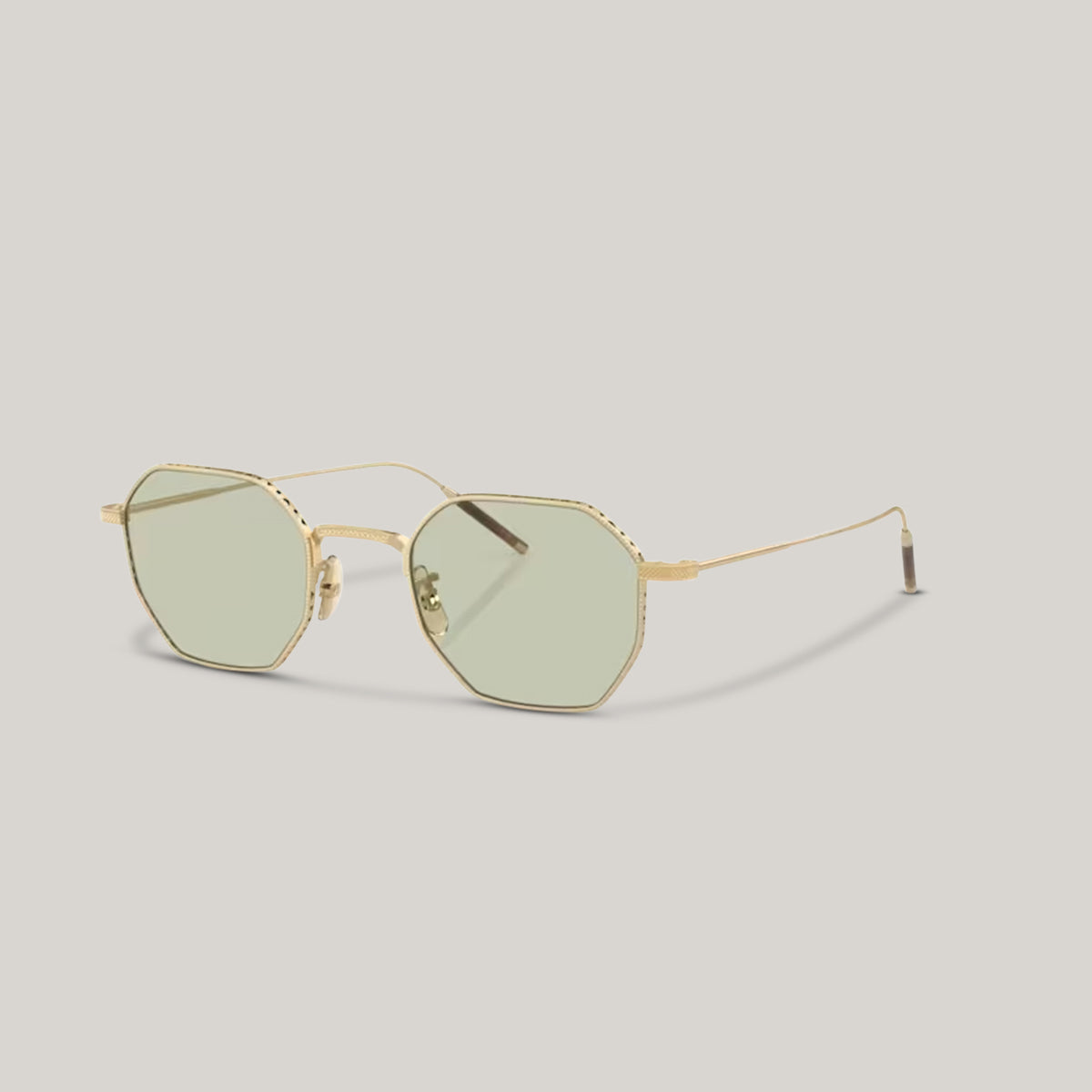 OLIVER PEOPLES TK-5 BRUSHED GOLD W/ DEMO LENS GREEN WASH