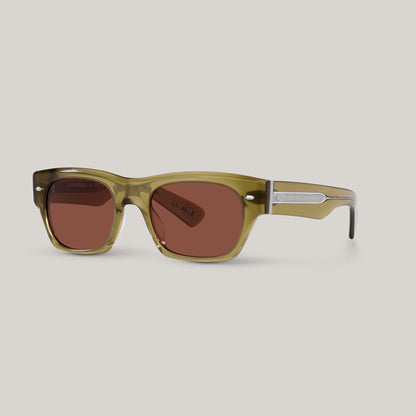 OLIVER PEOPLES KASDAN DUSTY OLIVE W/ BURGUNDY