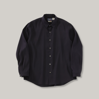 BLUE BLUE JAPAN STRETCH DRY TWILL LS SHIRT - DARK NAVY