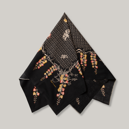 ONE EAR BRAND "SAGARIBANA" (FLOWERS & BATS) - BLACK