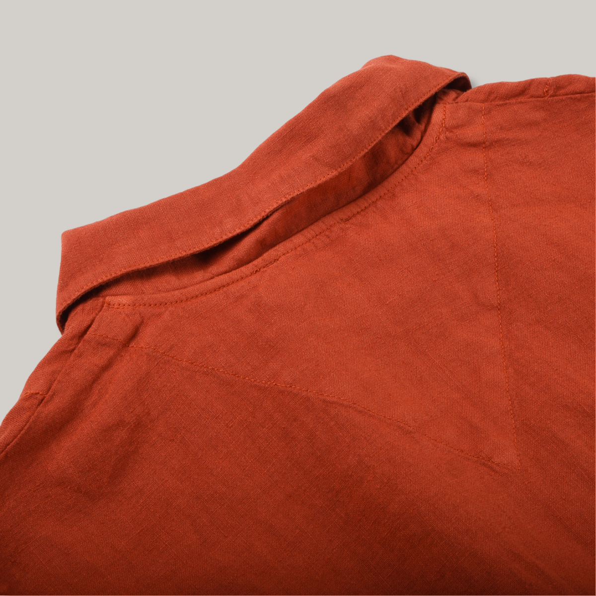 ARMOR LUX HERITAGE LINEN SMOCK DRESS - KETCHUP