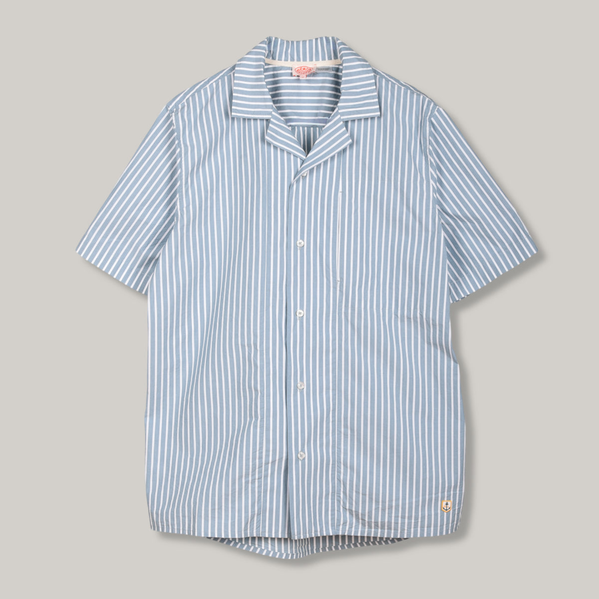 ARMOR LUX SS SHARK COLLAR SHIRT - BLUE STRIPE