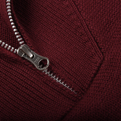 W'MENSWEAR TRACK SWEATER - BURGUNDY