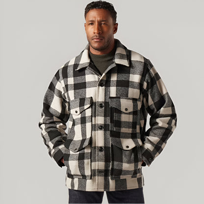 FILSON MACKINAW CRUISER JACKET - NATURAL/ BLACK