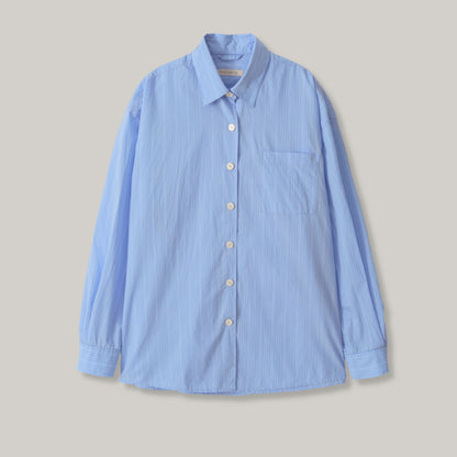 NOTHING WRITTEN TIMON STRIPED COTTON SHIRT - BLUE STRIPE