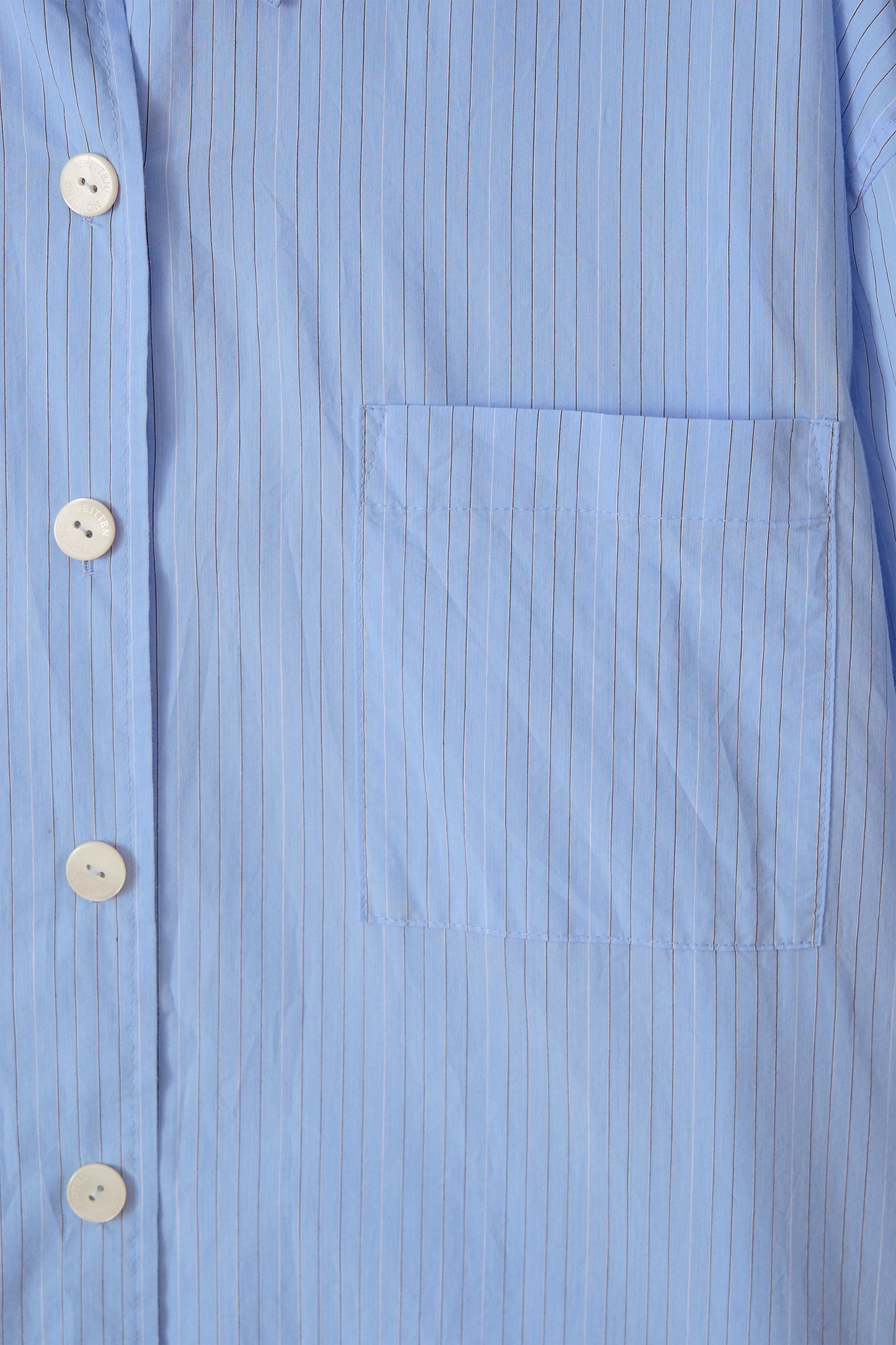 NOTHING WRITTEN TIMON STRIPED COTTON SHIRT - BLUE STRIPE