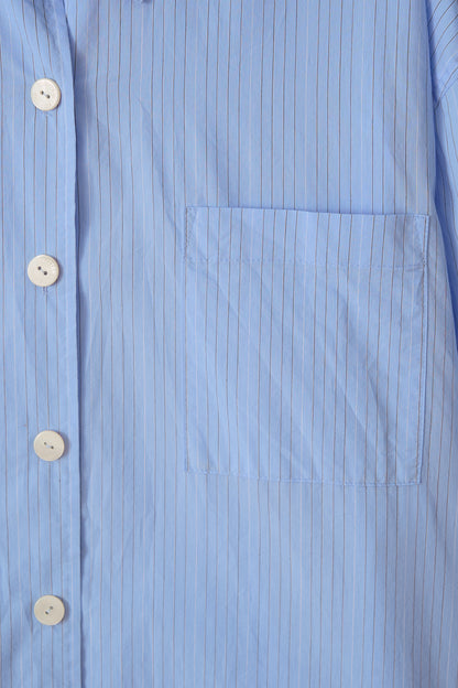 NOTHING WRITTEN TIMON STRIPED COTTON SHIRT - BLUE STRIPE