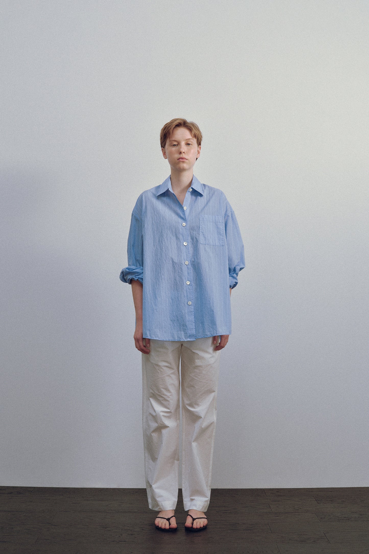 NOTHING WRITTEN TIMON STRIPED COTTON SHIRT - BLUE STRIPE