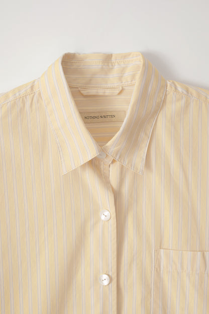 NOTHING WRITTEN TIMON STRIPED COTTON SHIRT - BUTTER