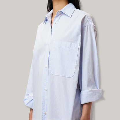 MERZ B SCHWANEN SHIRT DRESS - WHITE/ BLUE