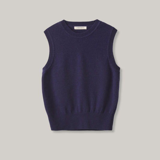 NOTHING WRITTEN EMITT U-NECK WOOL SLIPOVER - NAVY