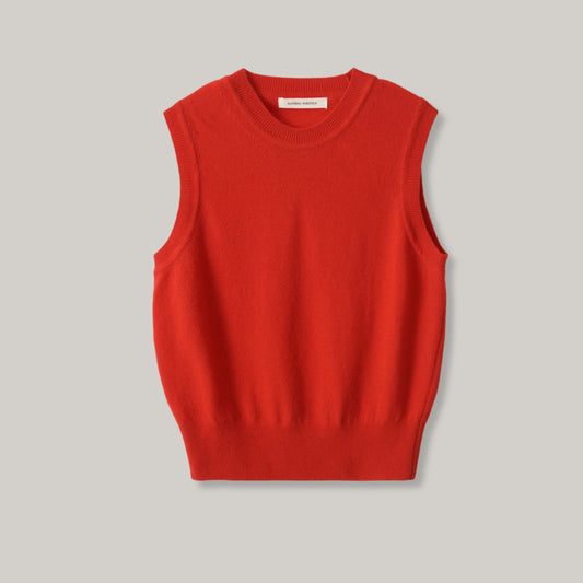 NOTHING WRITTEN EMITT U-NECK WOOL SLIPOVER - RED