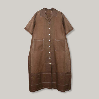 W'MENSWEAR GARDEN DRESS - BROWN