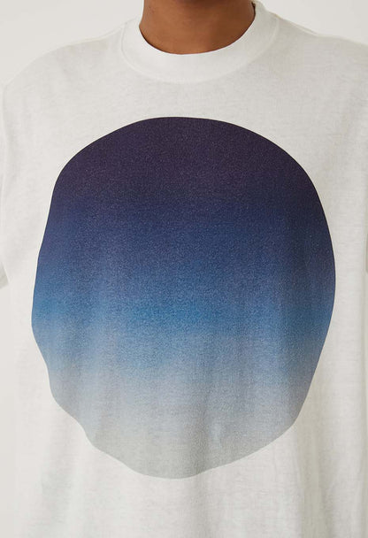 BLUE BLUE JAPAN GRADATION BIG CIRCLE PRINT LS TEE - BLUE