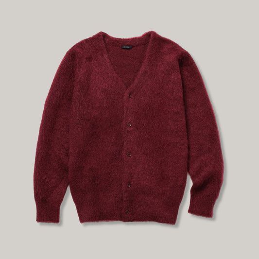 LENO MOHAIR CARDIGAN - BURGUNDY