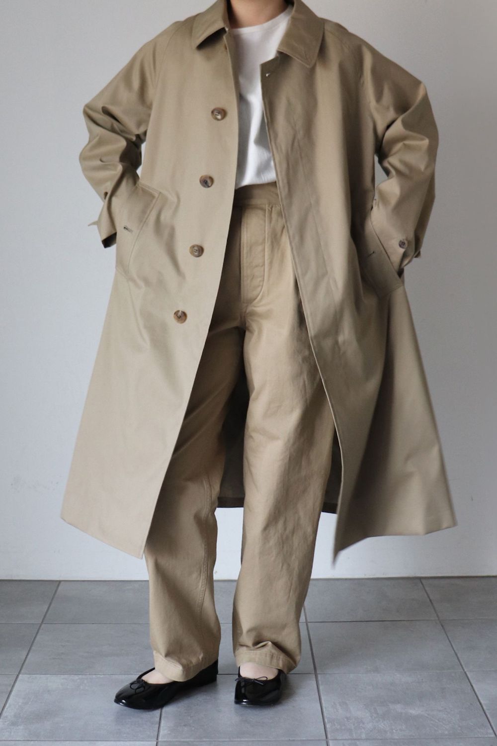 LENO BAL COLLAR COAT - BEIGE