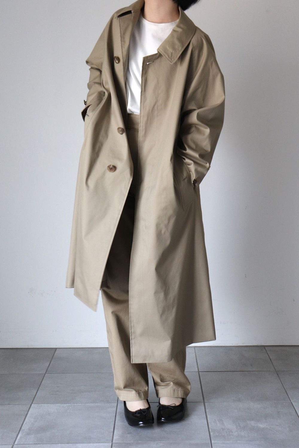 LENO BAL COLLAR COAT - BEIGE