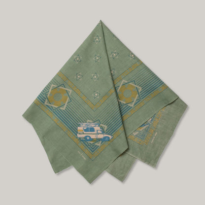 ONE EAR BRAND 'HOME I'LL NEVER BE' BANDANA - SAGE GREEN