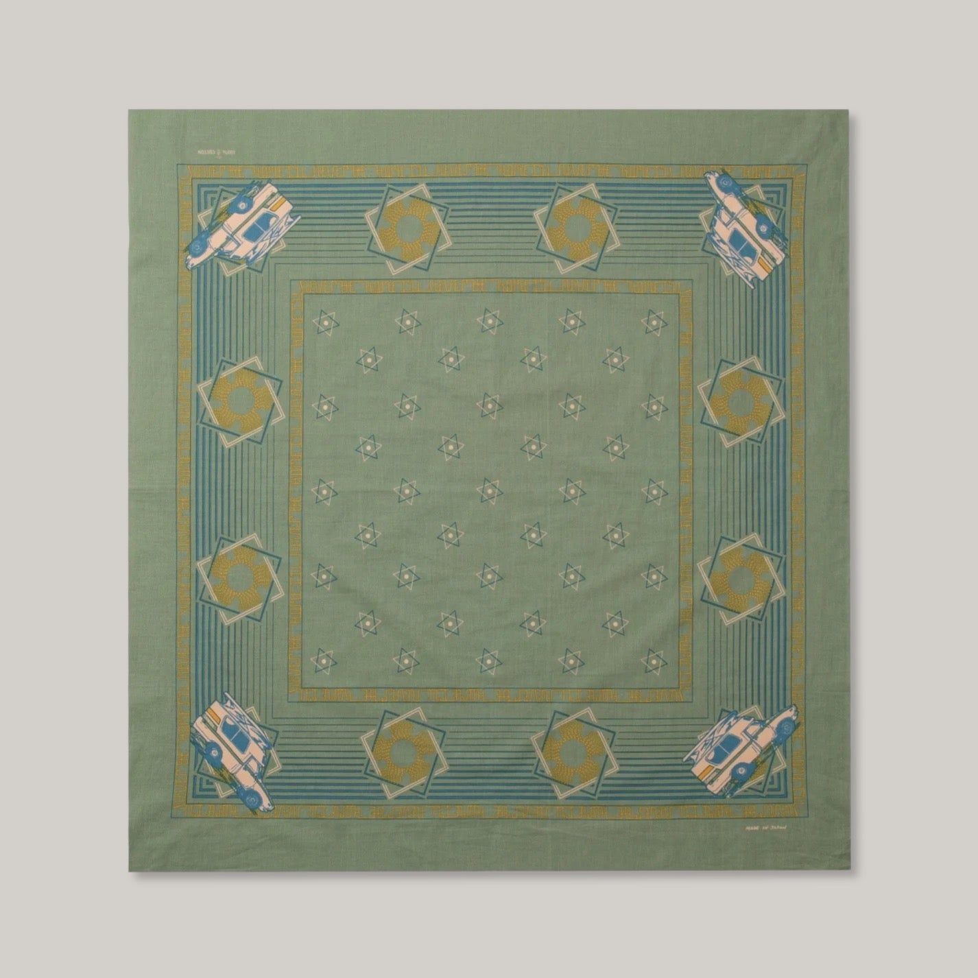 ONE EAR BRAND 'HOME I'LL NEVER BE' BANDANA - SAGE GREEN