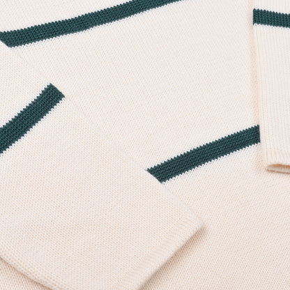 HEIMAT HARBOUR SAILOR STRIPE SWEATER - FIR GREEN/ SEASHELL