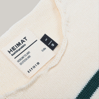 HEIMAT HARBOUR SAILOR STRIPE SWEATER - FIR GREEN/ SEASHELL