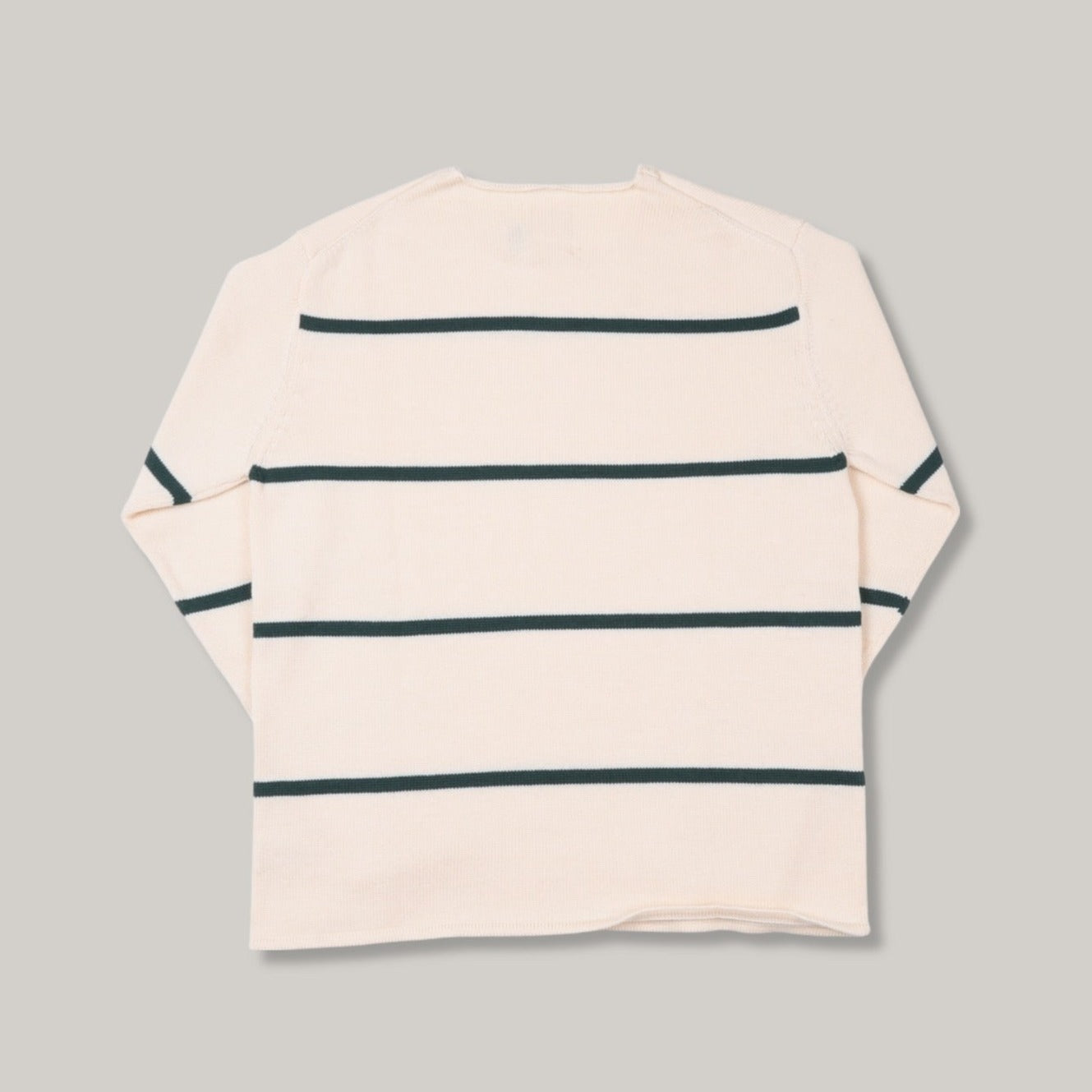 HEIMAT HARBOUR SAILOR STRIPE SWEATER - FIR GREEN/ SEASHELL