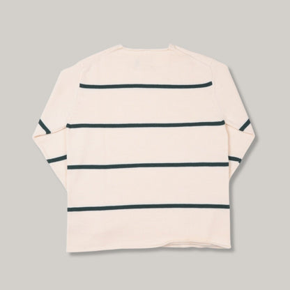 HEIMAT HARBOUR SAILOR STRIPE SWEATER - FIR GREEN/ SEASHELL