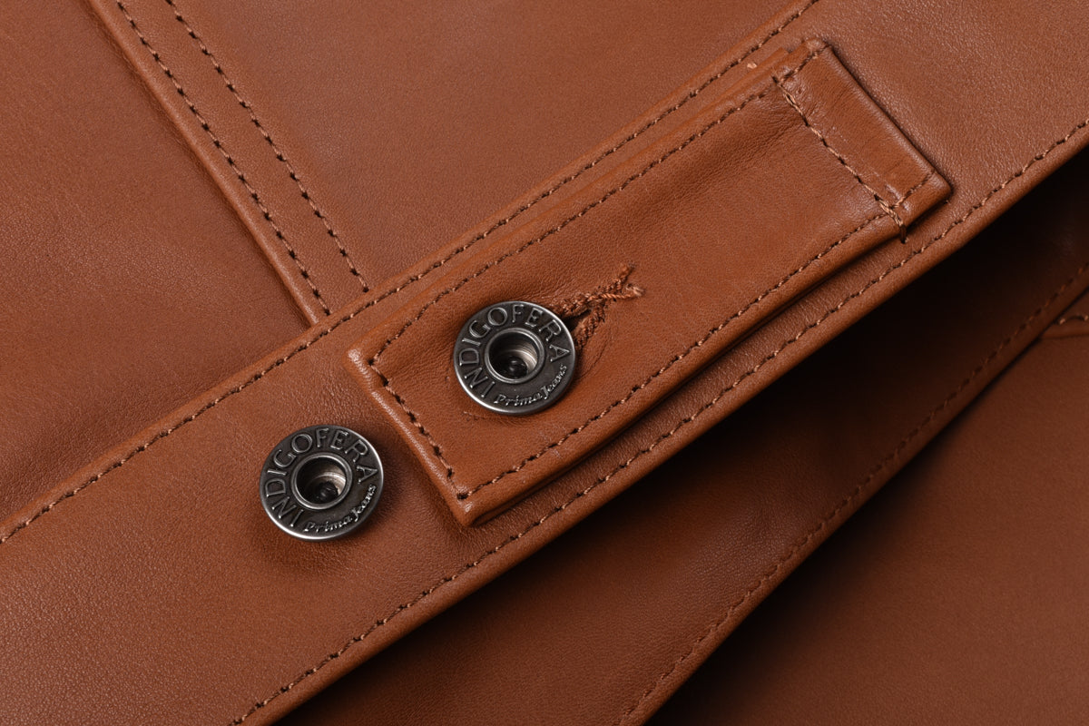 INDIGOFERA GRANT LEATHER JACKET - COGNAC