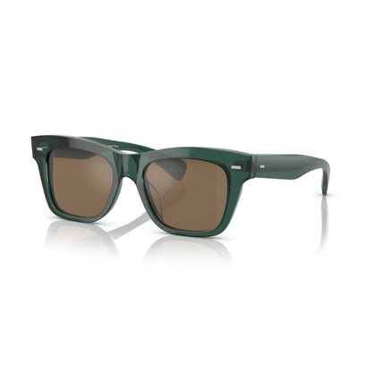 OLIVER PEOPLES MS.OLIVER TRANSLUCENT DARK TEAL W/ COGNAC MIRROR