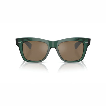 OLIVER PEOPLES MS.OLIVER TRANSLUCENT DARK TEAL W/ COGNAC MIRROR