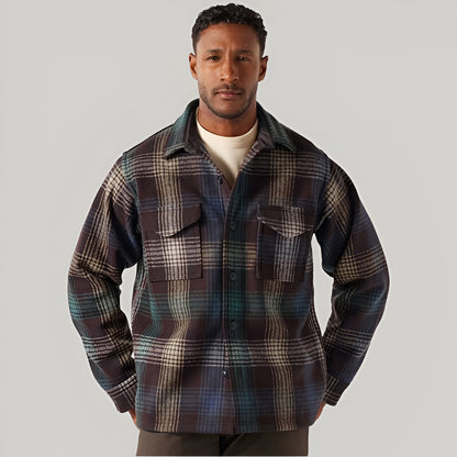 FILSON MACKINAW WOOL JAC-SHIRT - BLACK/ COFFEE MULTI