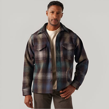 FILSON MACKINAW WOOL JAC-SHIRT - BLACK/ COFFEE MULTI