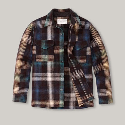 FILSON MACKINAW WOOL JAC-SHIRT - BLACK/ COFFEE MULTI