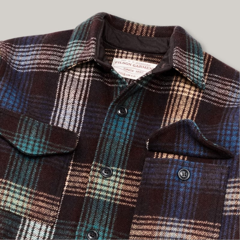 FILSON MACKINAW WOOL JAC-SHIRT - BLACK/ COFFEE MULTI