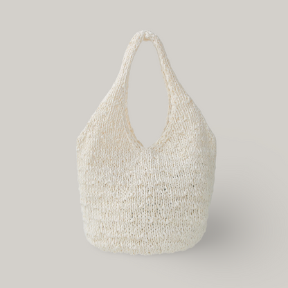 NOTHING WRITTEN HANDMADE KNITTED BAG - IVORY