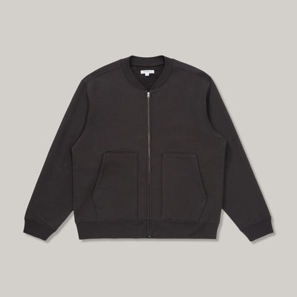 LADY WHITE CO. ZIP CREW NECK - TIRE BLACK