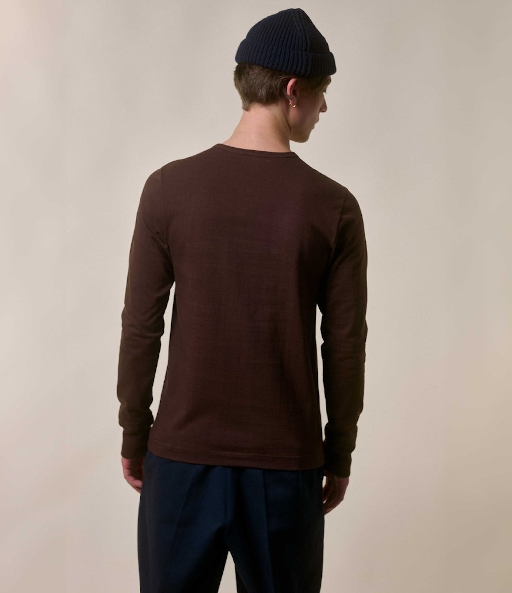 MERZ B SCHWANEN HENLEY SHIRT 206 - COFFEE