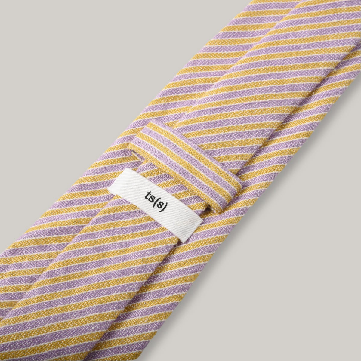 TS(S) ALTERNATE STRIPE CLOTH NECK TIE - PURPLE/ YELLOW