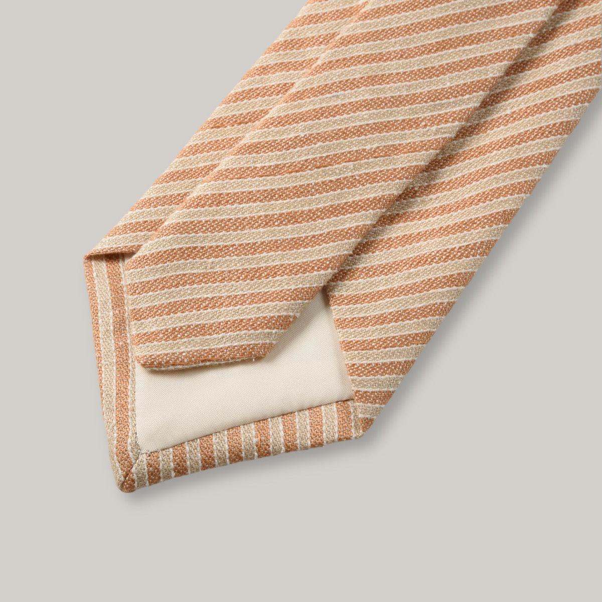 TS(S) ALTERNATE STRIPE CLOTH NECK TIE - BROWN/ KHAKI