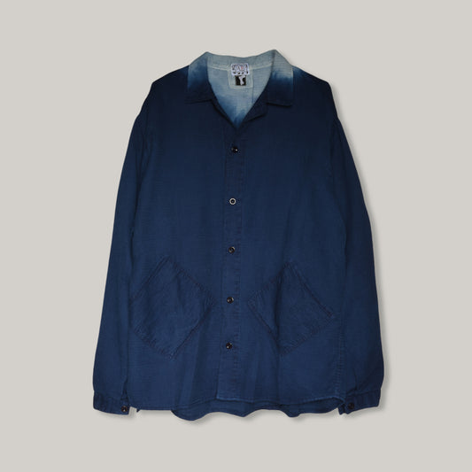 TENDER ARGYLE HAND POCKET SHIRT - BEEKEEPER'S CLOTH - ACHILLES' HEEL INDIGO DYED