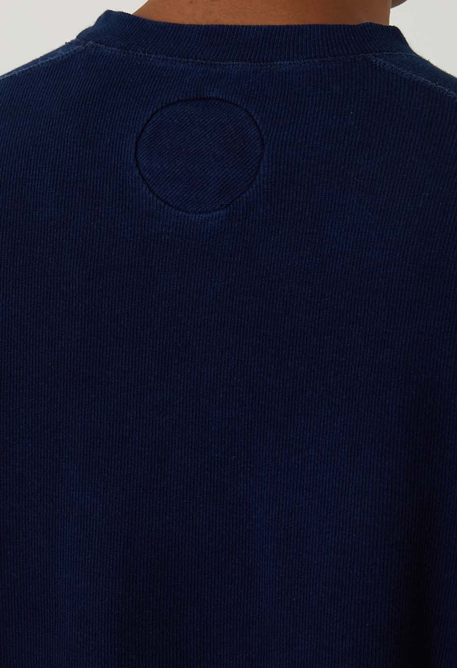 BLUE BLUE JAPAN MOD HAND DYED SLUB COTTON CREWNECK LS TEE  - INDIGO