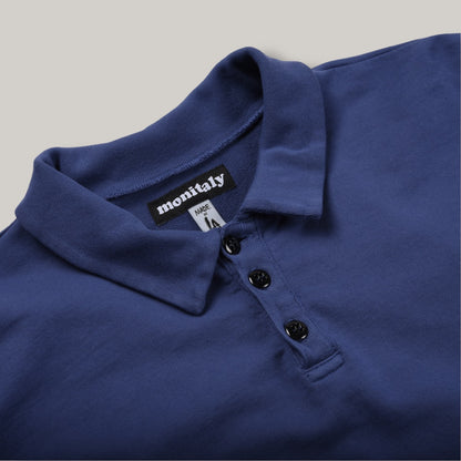 MONITALY  FRENCH TERRY L/S POLO - NAVY