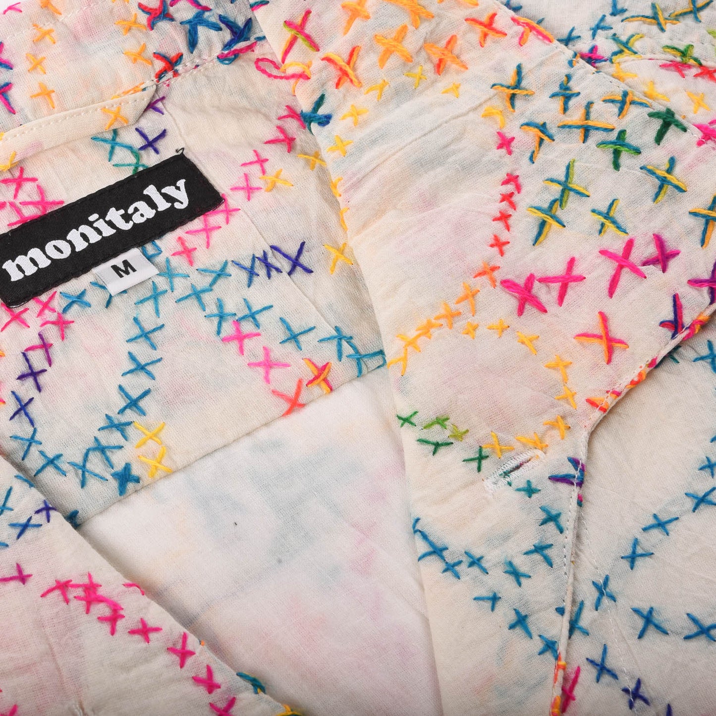 MONITALY 50's MILANO SHIRT S/S - X STITCH FLOWER RAINBOW