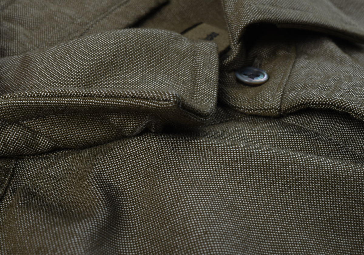 NIGEL CABOURN MAINLINE BRITISH OFFICERS SHIRT - DARK GREEN