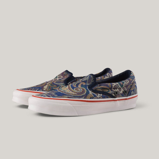 VANS VAULT X NIGEL CABOURN OOG CLASSIC SLIP-ON LX - PAISLEY VINTAGE BLUE