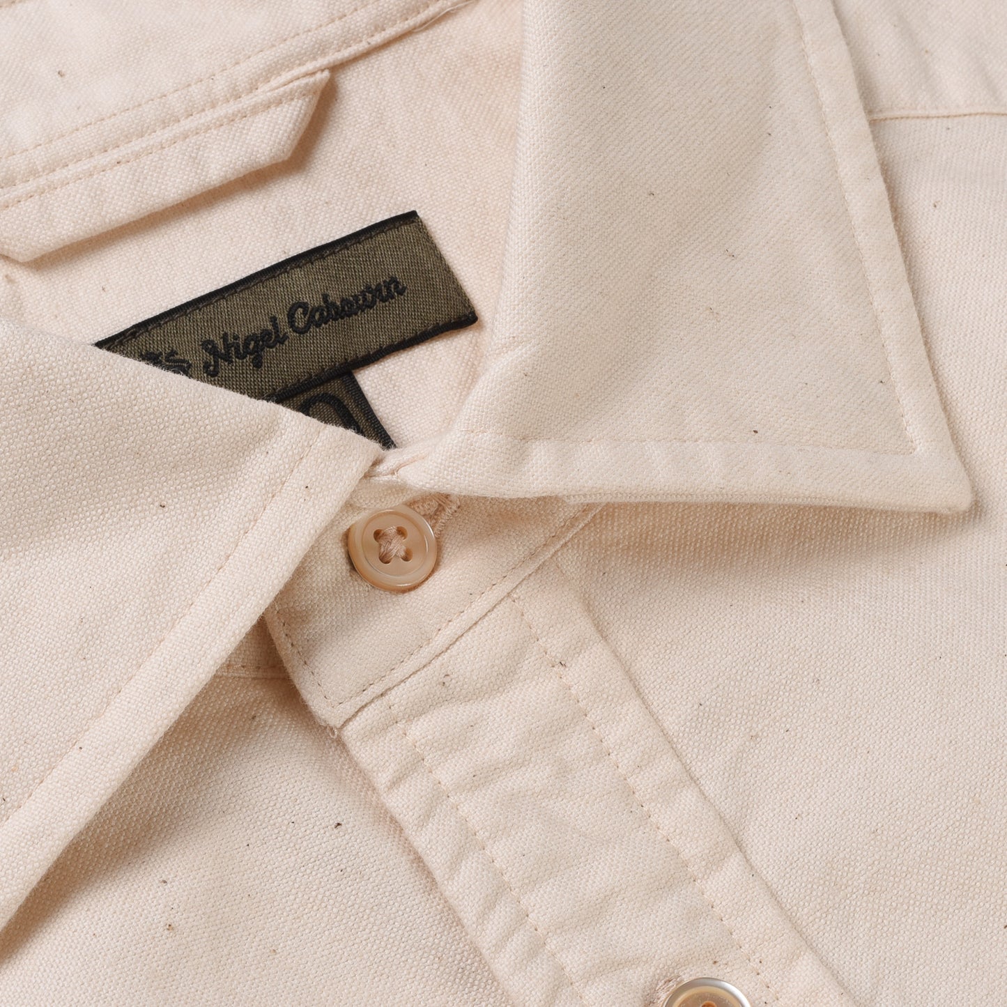 NIGEL CABOURN MAINLINE BRITISH OFFICERS SHIRT - IVORY