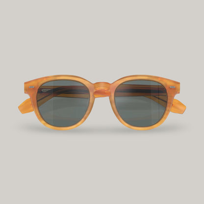 OLIVER PEOPLES N.05 SUN SEMI MATTE GOLDWOOD W/ REGAL BLUE