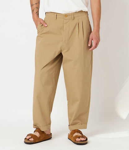 MERZ B. SCHWANEN PLEATED FRONT PANTS - KHAKI