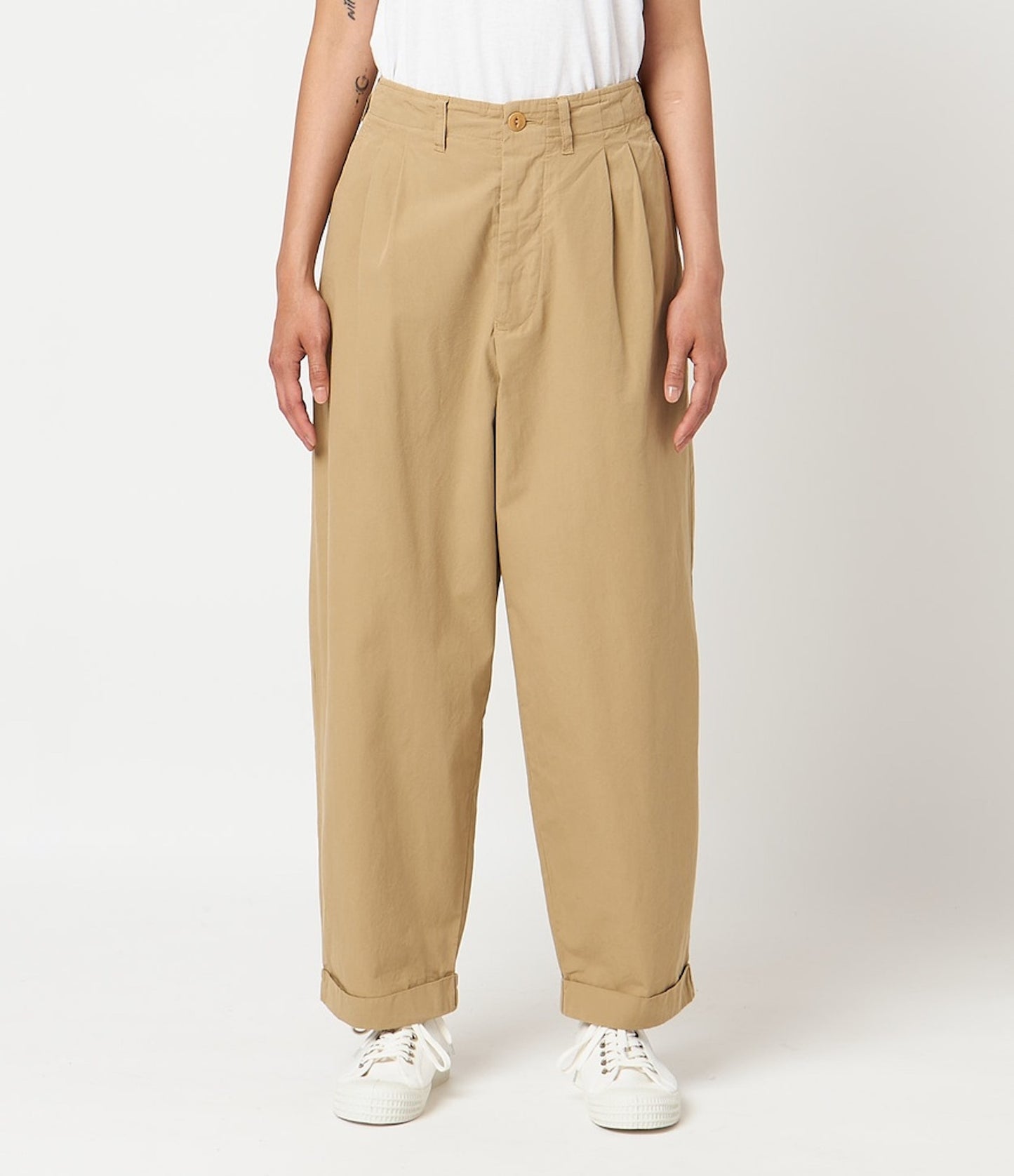 MERZ B. SCHWANEN PLEATED FRONT PANTS - KHAKI